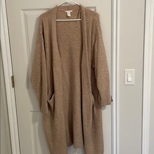 Long cozy tan cardigan